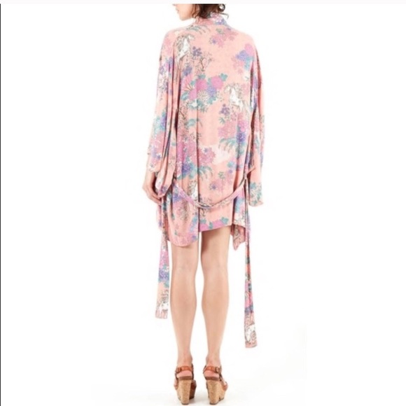 Wild Horse Unicorn Pink Gypsy Bohemian Kimono - Picture 3 of 8